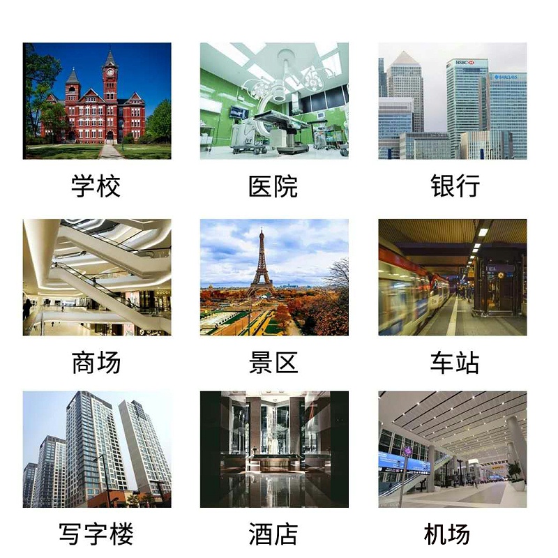 人臉識(shí)別測(cè)溫一體機(jī)廣泛應(yīng)用學(xué)校、醫(yī)院、銀行、商場(chǎng)、景區(qū)、車(chē)站、寫(xiě)字樓、酒店、機(jī)場(chǎng)、小區(qū)、網(wǎng)吧等